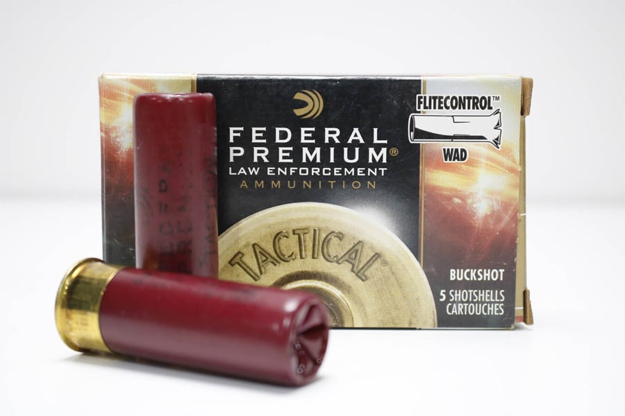 FEDERAL AMMUNITION 12 Gauge 00 Buck Lead Police Trade 5/Box